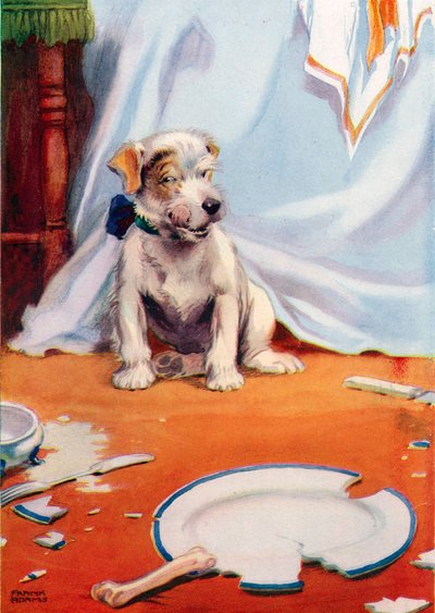 Plakası kırık köpek (renkli taş) by Frank Adams