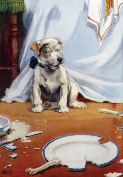 Plakası kırık köpek by Frank Adams