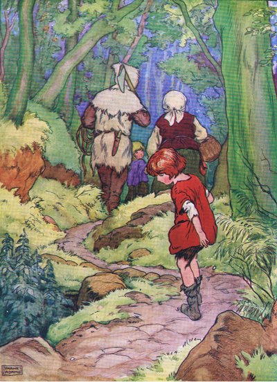 Hansel durdu ve her düştüğünde, Blackie & Son Limited tarafından yayınlanan Hansel ve Gretel