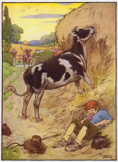 Yaşlı Kadın Trot ve Domuzu için İllüstrasyon (renkli taş) by Frank Adams
