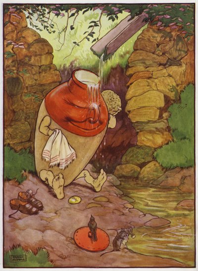 Yaşlı Kadın Trot ve Domuzu için İllüstrasyon (renkli taş) by Frank Adams