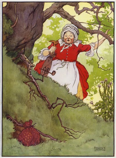 Yaşlı Kadın Trot ve Domuzu için İllüstrasyon (renkli taş) by Frank Adams