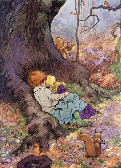 Ormandaki Bebekler için İllüstrasyon (renkli taş) by Frank Adams