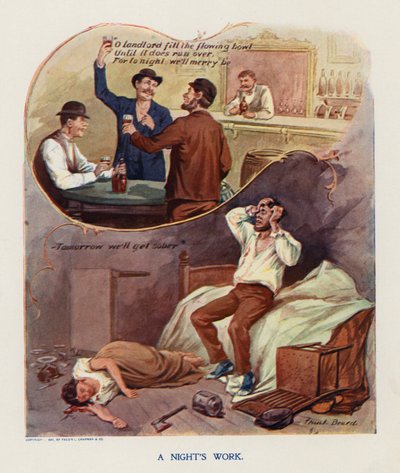 Bir Gece Çalışması (renkli taş baskı) by Frank Beard