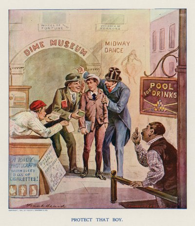 O çocuğu koru (renkli taş baskı) by Frank Beard