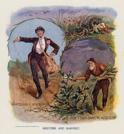 Tohum Zamanı ve Hasat (renkli taş baskı) by Frank Beard