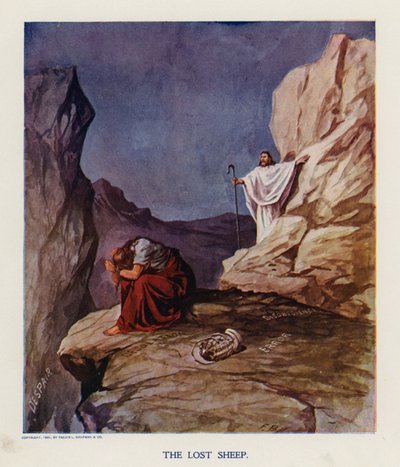 Kayıp koyun (renkli taş baskı) by Frank Beard