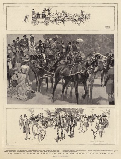 Londra'daki Koçluk Sezonu, Hyde Park'taki Koçluk Kulübü'nün buluşması by Frank Craig