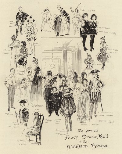 Köşkteki Çocuk Süslü Elbise Balosu by Frank Craig
