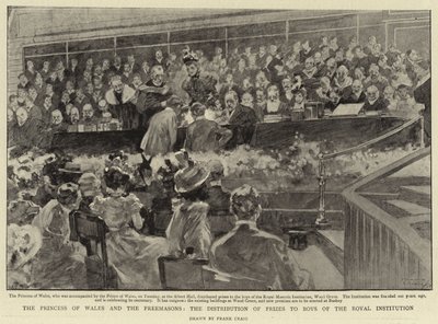 Galler Prensesi ve Masonlar, Kraliyet Kurumunun Erkek Çocuklarına Ödüllerin Dağıtılması by Frank Craig