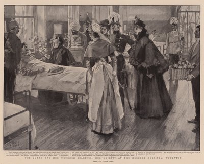 Kraliçe ve Yaralı Askerleri, Majesteleri Herbert Hastanesi, Woolwich by Frank Craig