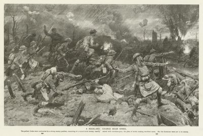 A Highland Charge near Ypres, World War I  by Frank Dadd