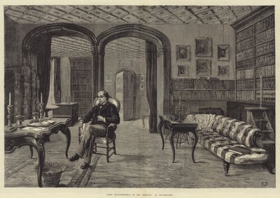 Lord Beaconsfield, Hughenden'deki Kütüphanesinde by Frank Dadd