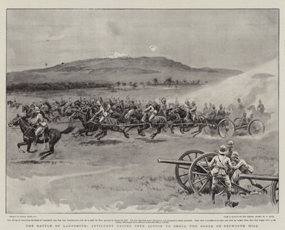 Ladysmith Savaşı, Topçu, Pepworth Tepesi'nde Boers'ı bombalamak için Eyleme geçiyor by Frank Dadd