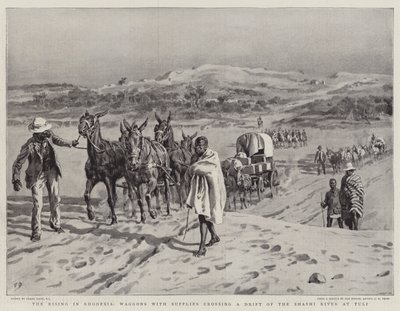 Rodezya'da Yükselen, Malzemeli Arabalar Tuli'de Shashi Nehri'nin Akıntısını Geçiyor by Frank Dadd