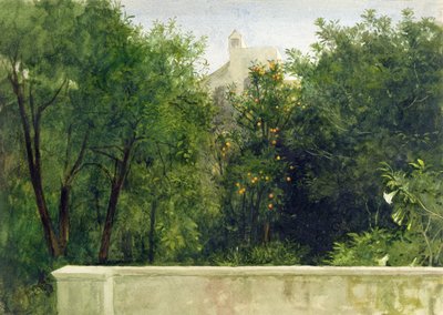 Bir İtalyan Bahçesi (suluboya) by Frank Dicksee