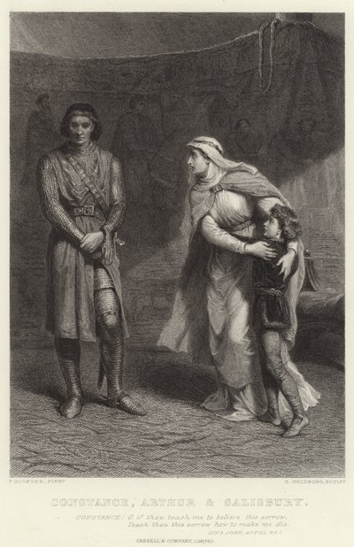Constance, Arthur ve Salisbury, Kral John, Perde III, Sc I by Frank Dicksee