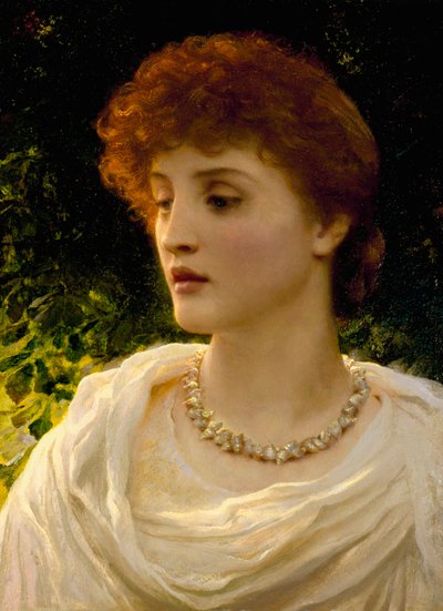 "Sylvia" Viktorya dönemi İngiliz burjuvazisinden genç bir kadının portresi. Frank Dicksee (1853-1928) tarafından yapılmıştır Özel koleksiyon by Frank Dicksee