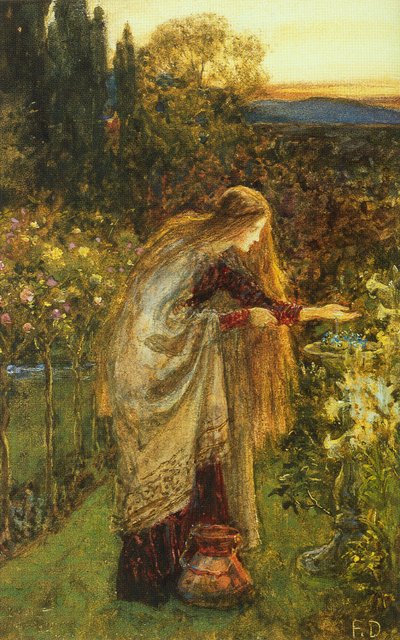 Hassas Bitki (kağıt üzerine suluboya, kurşun kalem ve suluboya) by Frank Dicksee