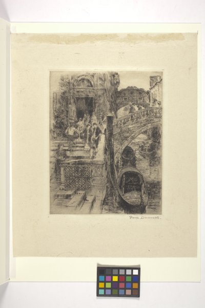 Ahlar Köprüsü, Venedik (Levha 1) (mürekkep) by Frank Duveneck