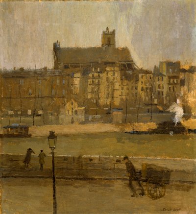 Quai de la Seine, St. Gervais Kilisesi, n.d. by Frank Edwin Scott