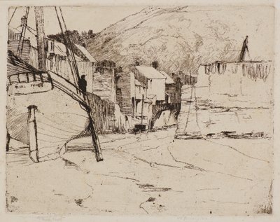 Köprülü Polperro Limanı (gravür) by Frank and Goulding Frederick Short
