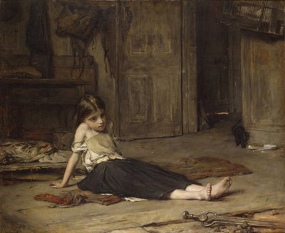 Şöminenin Yanındaki Kız, 1867 by Frank Holl