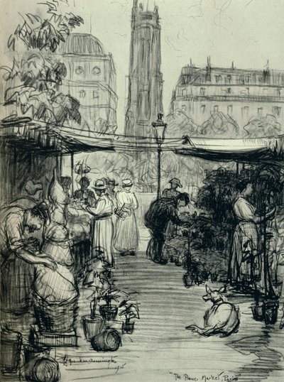 Çiçek Pazarı, 1915 by Frank Milton Armington