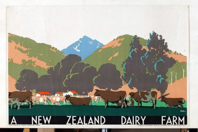 Bir Yeni Zelanda Süt Çiftliği, 'Yeni Zelanda Ürünleri Satın Alın' serisinden [6319386] (renkli taş baskı) by Frank Newbould