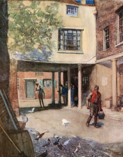 The Bull Inn, Rochester (renkli lito) by Frank Reynolds