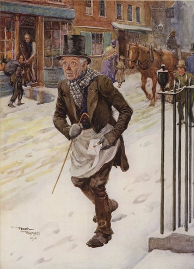 Trotty Veck (renkli taş baskı) by Frank Reynolds