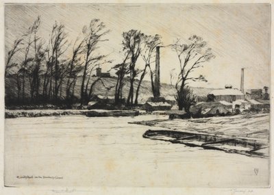 Stourbridge Kanalında Bir Kış Patlaması by Frank Short