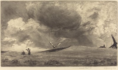Bir Sussex Aşağı by Frank Short, after John Constable