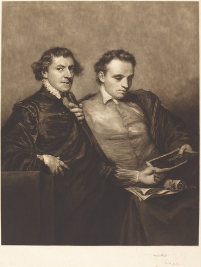 İki Beyefendinin Portresi by Frank Short, after Sir Joshua Reynolds