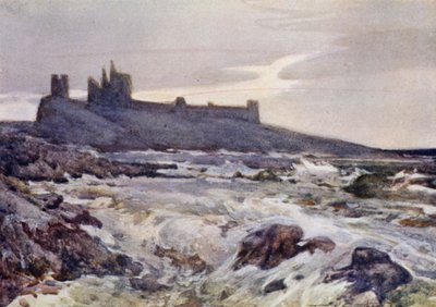 Dunstanburgh Kalesi (renkli taş) by Frank Southgate