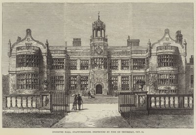 Ingestre Hall, Staffordshire, 12 Ekim Perşembe günü Yangın tarafından yok edildi by Frank Watkins