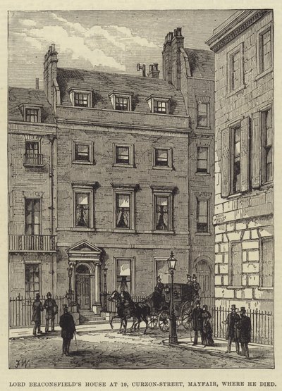 Lord Beaconsfield House 19 yaşında, Curzon-Street, Mayfair, öldüğü yer by Frank Watkins