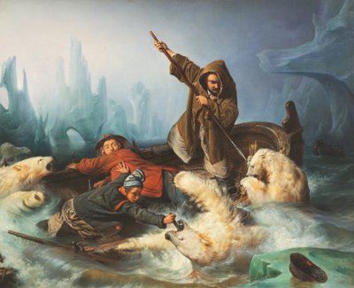 Kutup Ayılarıyla Mücadele, 1839. by François August Biard