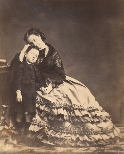 [İmparatoriçe Eugenie ve İmparatorluk Prensi], 1862. by François Benjamin Maria Delessert.