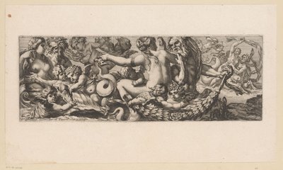 Sudaki Nereidler, Satirler ve Putti Mitolojik Figürleri ile Met Galatea'nın Zaferi (dizi başlığı) by François Bignon (attributed to)