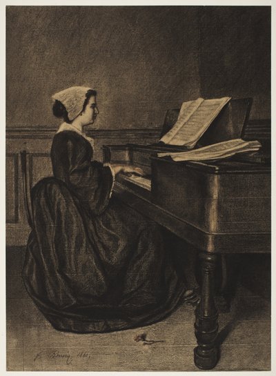 Spinet'teki Kadın by François Bonvin