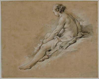 Oturan Çıplak Kız by François Boucher