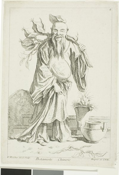 Çinli Botanikçi, François Boucher kabinesinden çeşitli Çinli figürlerin koleksiyonundan by François Boucher