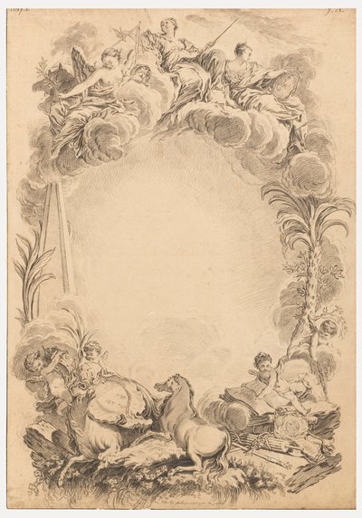 William Earl Cowper'ın Onuruna Bir Rozet Tasarımı (yaklaşık 1665-1723) by François Boucher