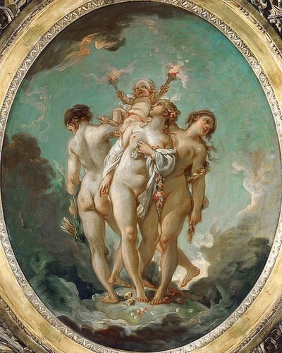 Die drei Grazien mit Amor (Les Trois Graces) by François Boucher