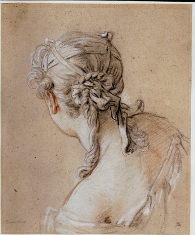 Arkadan Bir Kadının Başı, c.1740 by François Boucher