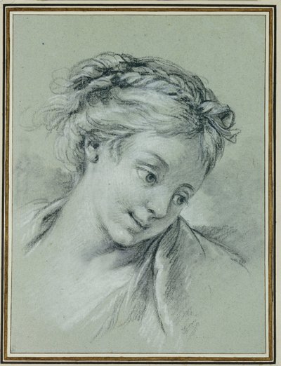 Sağa bakan bir kızın başı by François Boucher