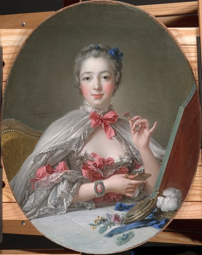 Madame de Pompadour Tuvaletinde, c.1760 by François Boucher