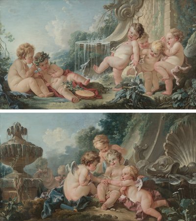 Komploda Müzik ve Dans ve Aşk Tanrıları by François Boucher