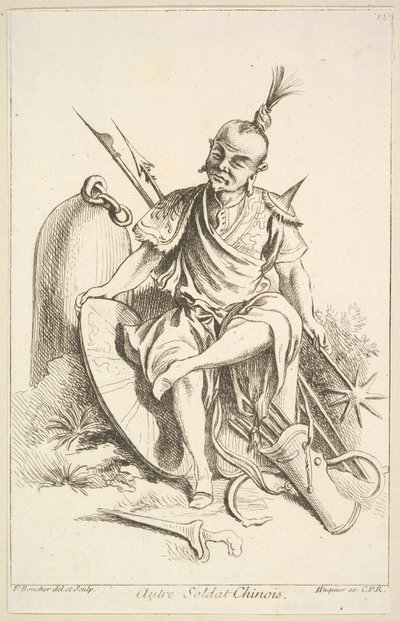 Diğer Çinli Asker, 1738-45. by François Boucher